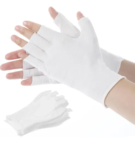 Guantes De Algodón Hidratantes Sin Dedos 8 Pares
