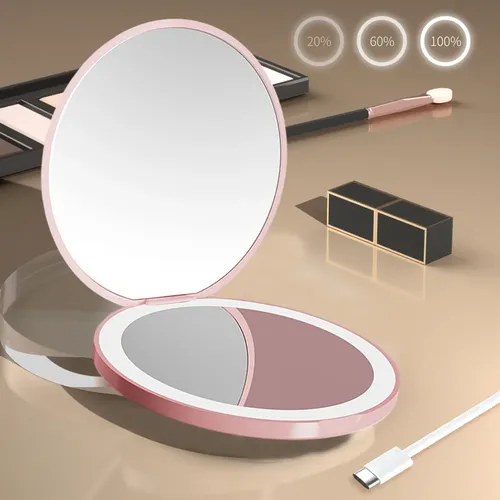 Qwe Espejo Compacto Con Luz Led Usb – Espejo De Ghj