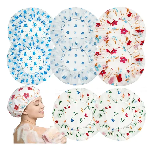 8 Gorras De Ducha Impermeables Elásticas Para Baño Vistoso Vistoso