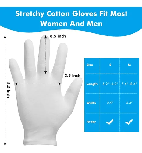 Guantes Blancos De Algodón Para Manos Secas Y Eczema