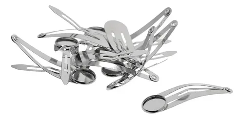 10pcs Diy Barrettes Snap Hair Clips Bandeja De Oro Blanco