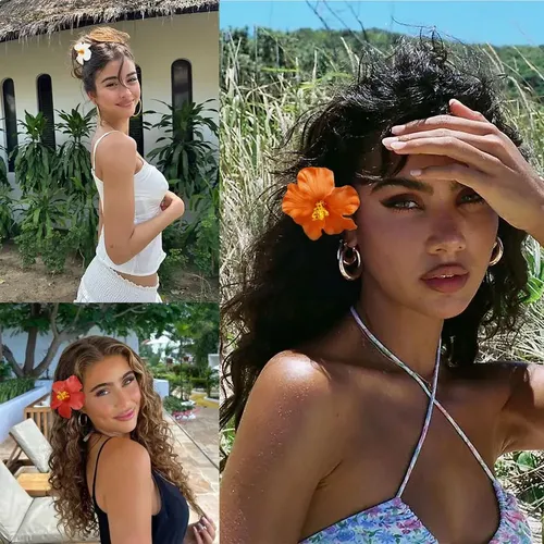3 Pinzas For El Pelo De Flores Hawaianas For Mujer, // !-a