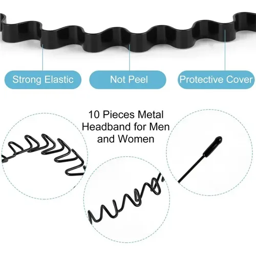 Fenshine 6 Bandas De Pelo Metálicas, Aros Ondulados, Unisex