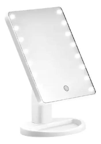 Espejo De Maquillaje Con Luz Led Control Tactil Rectangular