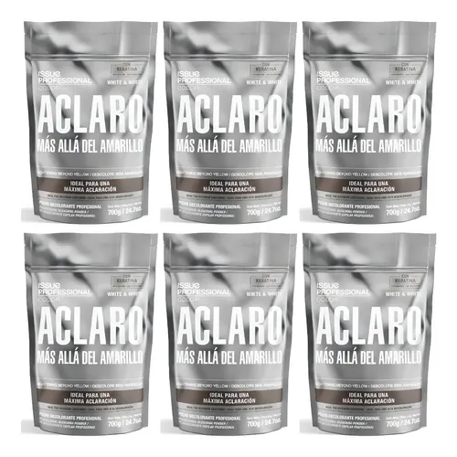 Kit X 6 Polvo Decolorante White And White Issue X 700 Gr