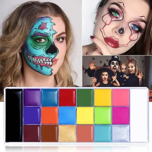 V Set Completo De Maquillaje En Acuarela Para Rostro Y V