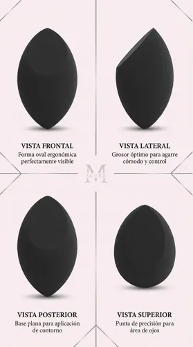 Esponja Oval Maquillaje Melody Scher Difumina Base Precisión