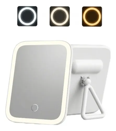 Espejo Led Maquillaje Tactil 3 Modos Recargable Usb Plegable