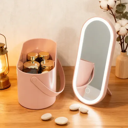Set De Cosméticos Para Bolsos Portátiles Led De Gran Capacid