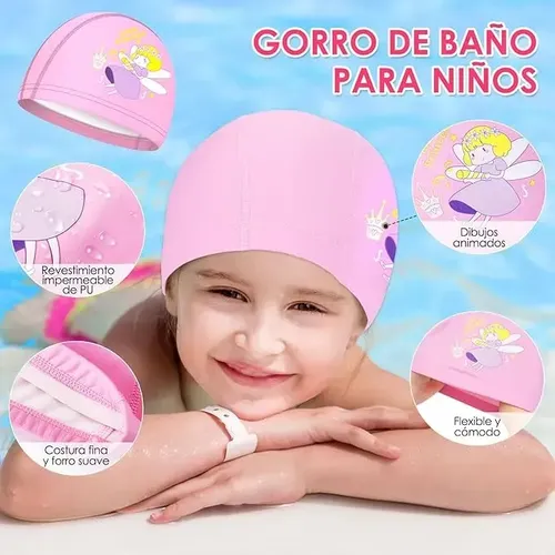 Kit 5en1 Googles Natacion Y Gorro De Baño Para Niños Y Niñas