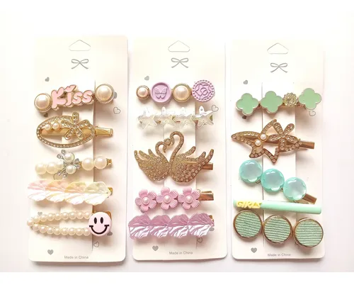 Pack X 3 Set De Hebillas De Pelo Colores Y Modelos Surtidos