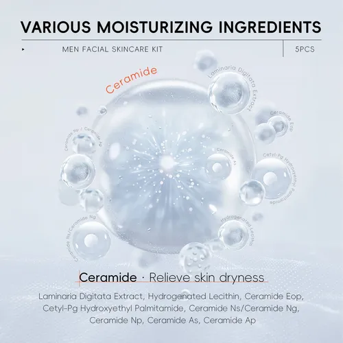 /set De 5 Piezas Para Hombre, Exfoliante, Limpiador Y Crema
