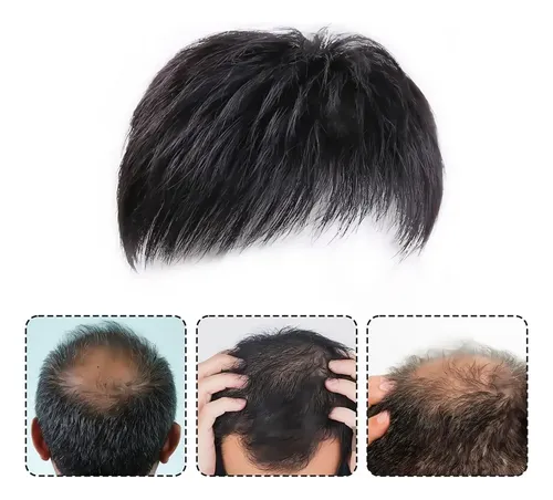 Peluca Corta Para Hombre Natural Negra Resistente
