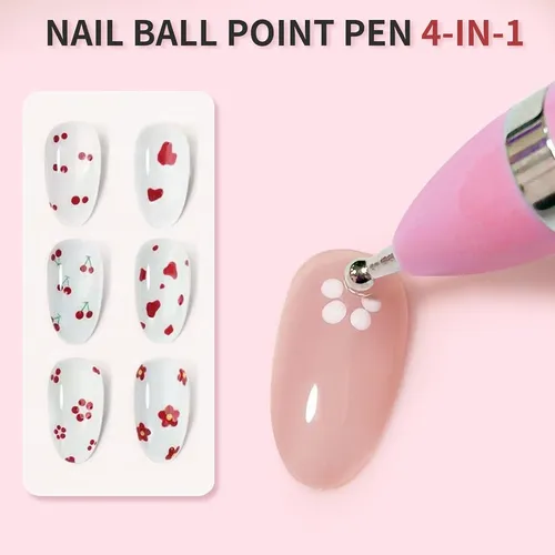Kit Para Uñas Con Puntero Y Pintura Rosa Para Diseño