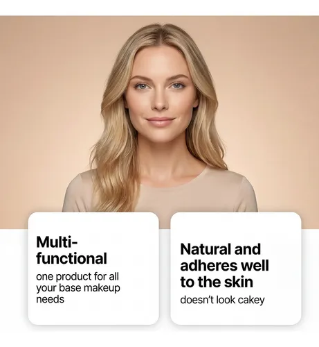 Barra De Maquillaje Multifuncional Zephoco, Acabado Natural,