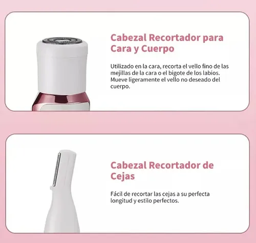 Depiladora Sonax Pro 4 en 1 Eléctrica Portátil USB Todo el Cuerpo Blanca