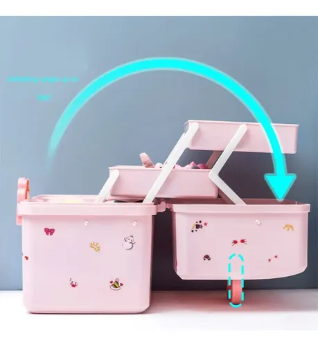 Organizador Cabello Niñas Caja Rosa 3 Capas A