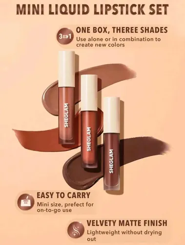 Sheglam Set De Labial Liquido 3 Tonos Mate Allude Color Nude Beach