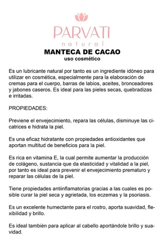 Manteca De Cacao 250grs