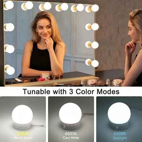 Espejo De Maquillaje Led De 12 Luces