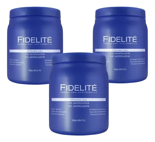 Kit Gel Fijacion Extrema X 1 Kg  Fidelite X 3 Unidades