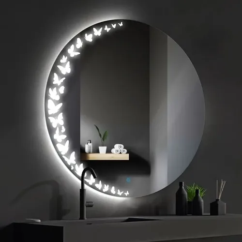Espejo Circular Led 60cm Espejo Cálido Romántico Marco Diseño 9
