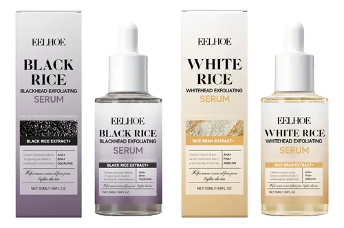 Set De Sérum Exfoliante De Arroz Blanco Y Negro Bha Niacinamide P