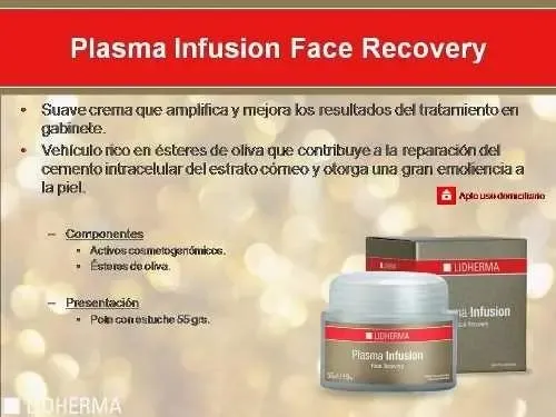 Crema Facial Lidherma Plasma Infusion Antiarrugas Hipoalergénica 55mL