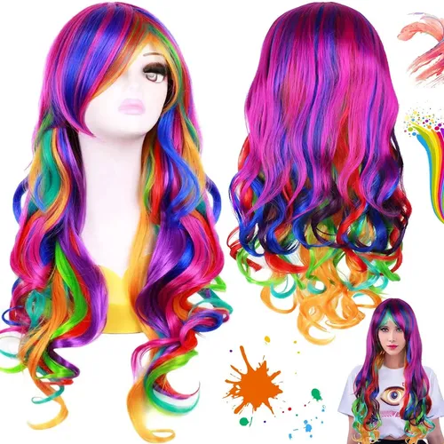 W Peluca Larga Rizada Ondulada De Anime Para Cosplay H