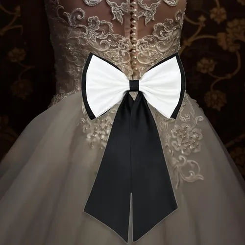 Accesorios Con Lazo De Satén Extraíble Para Blanco Negro