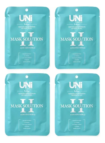 Set X4 Mascarilla Facial Uni A. Hialuronico + Ceramida Todo Tipo De Piel