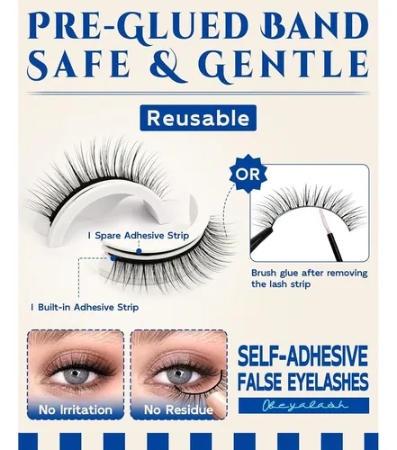Pestañas Postizas Reutilizables Obeyalash 10mm 5 Pares
