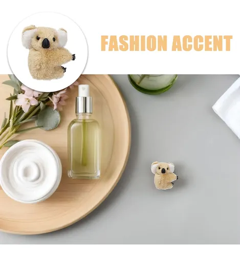 6 Pinzas Para El Pelo De Koala: Broches De Peluche Con Forma