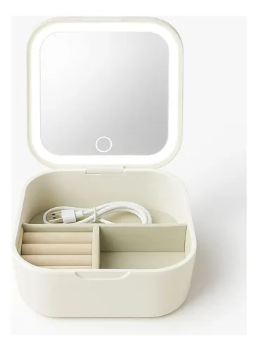 Organizador De Maquillaje Alhajero Con Espejo Y Luz