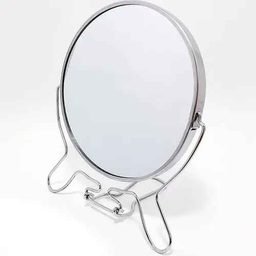 Espejo Doble Faz Maquillaje 6 Pulgadas Metálico Con Aumento