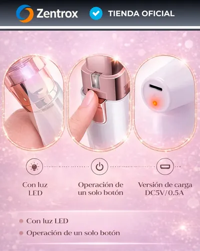 Depilador Facial Vello Corporal Luz Recargable 2 En 1 Mujer