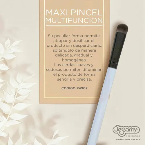 Pincel Para Maquillaje Ojos Sombras Blender Jessamy P4907 Blanco Negro