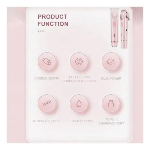 Depiladora Eléctrica Recargable 2 En 1 Para Mujer Rosa
