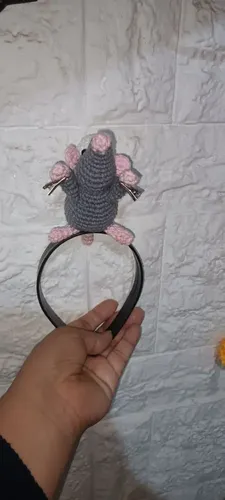 Vincha Divertida Del Ratón De Ratatouille Tejido A Crochet