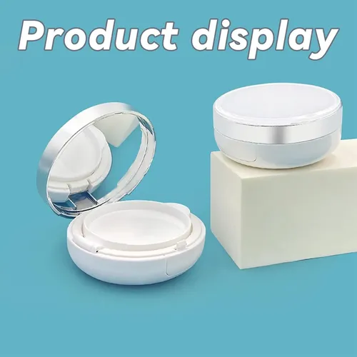 Compacto Para Base Cushion Blanco Plateado Portátil 15g