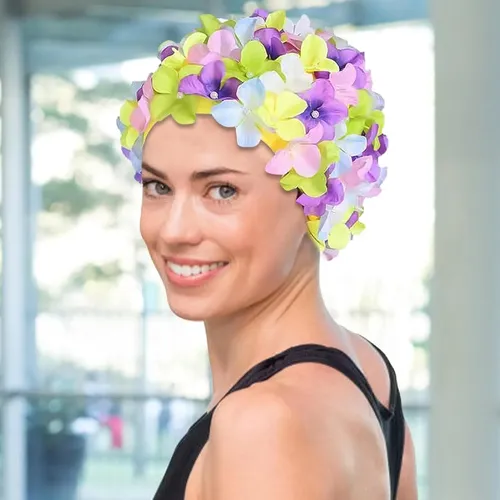 Gorros De Natación Mujer, Gorro De Baño De Pétalos Florales