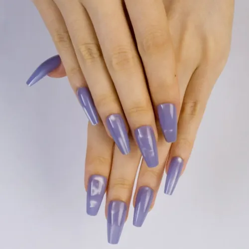 Uñas Press On Nails Veluna Reutilizables Diseños Variados Color Violet Whisper