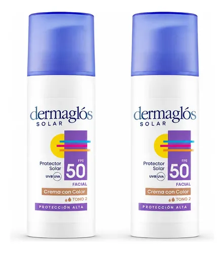 Pack X2 Dermaglos Fps50 50g Dermo Tono Medio