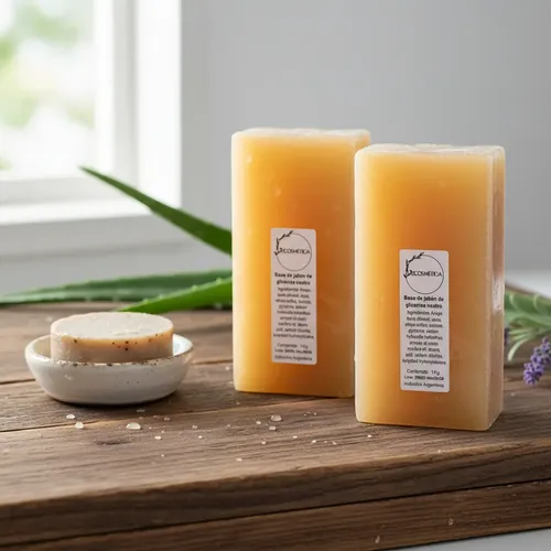 Barra 1 Kg De Jabón Glicerina Neutro Premium Ecosmetica