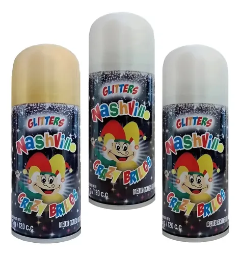 Brillo Glitter Para El Pelo O Cuerpo En Aerosol Cotillon