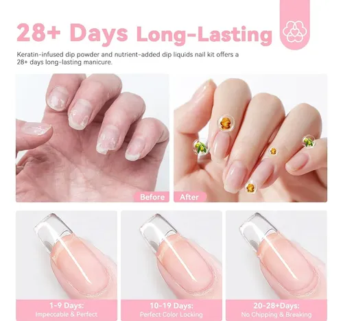 Kit De Uñas Dip 60 G Con Base, Activador Y Top Coat
