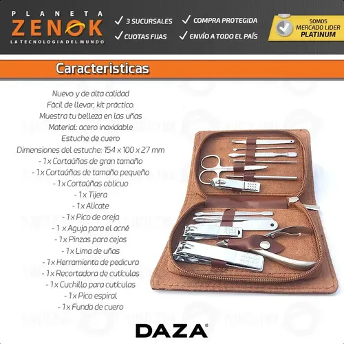 Set Uñas Manicura Pedicura Profesional Estuche Piezas