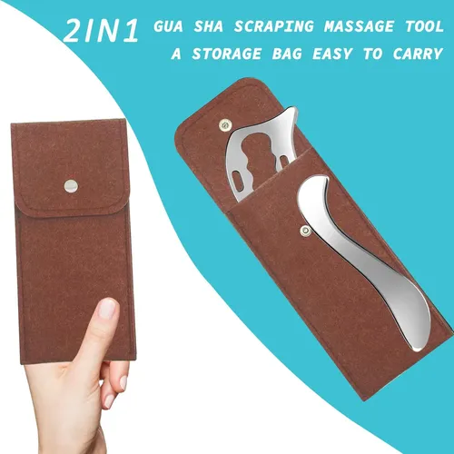 Herramienta Raspadora Muscular Gua Sha, 2 En 1, De Acero Ino