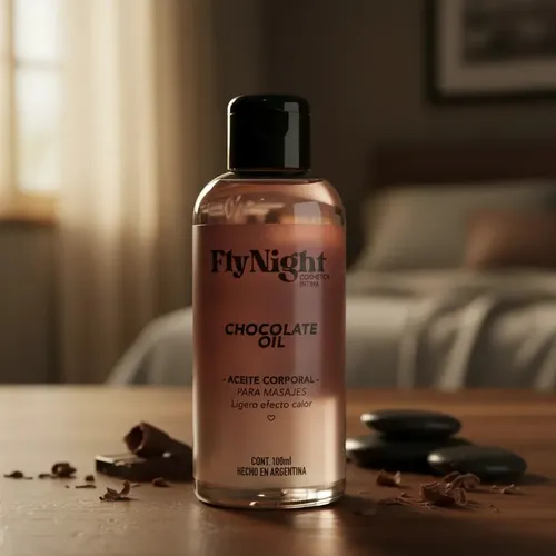 Aceite Corporal Masajes Aromas Efecto Tibio Fly Night 100ml Sabor Chocolate