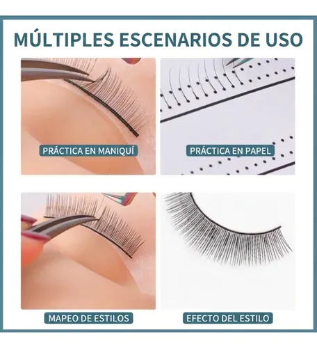 X3 Extensiones De Pestañas 0.5mm 15mm Seda Curva D 12 Líneas